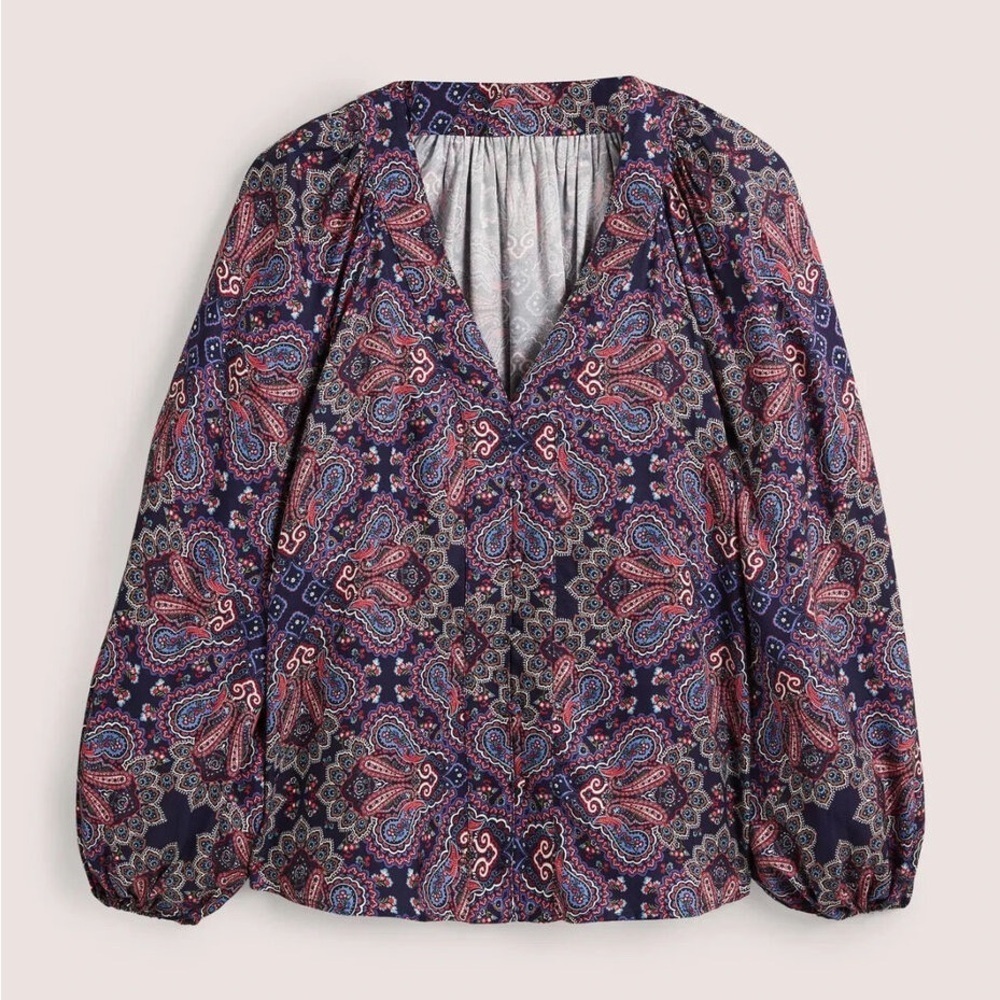 NWT Boden Placement Border Print Multicolor Top sz 12